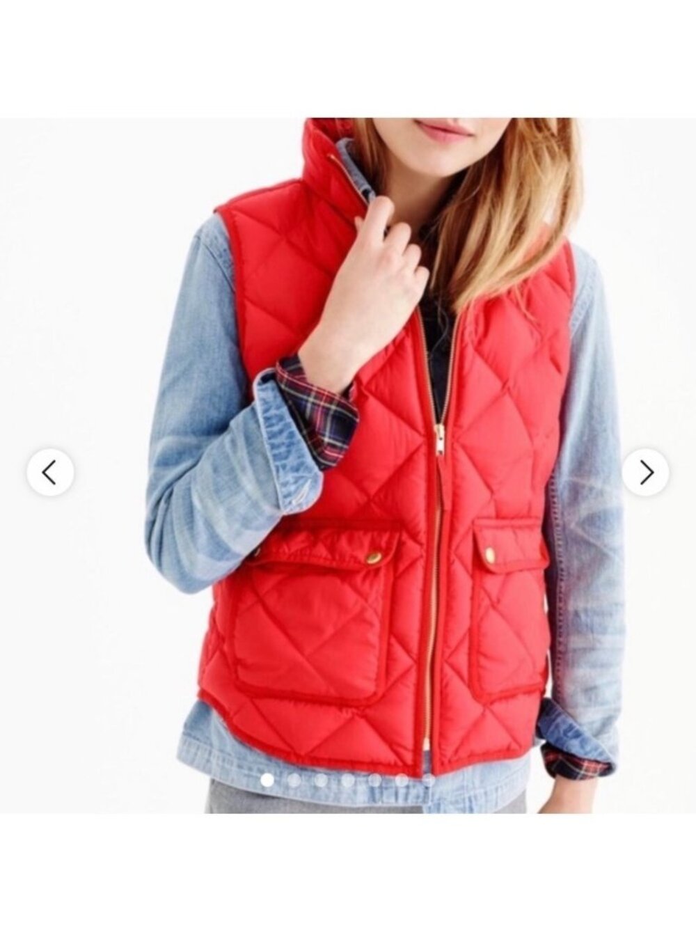 J. Crew Down-Fill Red Puffer Vest Size XXS